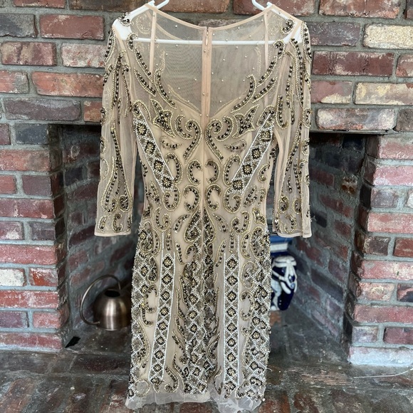 Lara Bodycon Embellished Gold Dress - Picture 4 of 7